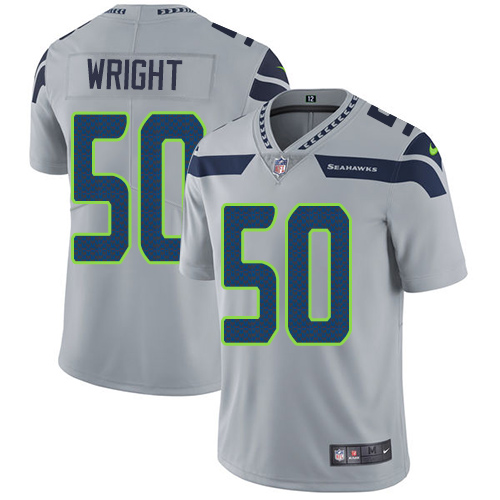 Nike Seahawks #50 K.J. Wright Grey Alternate Men's Stitched NFL Vapor Untouchable Limited Jersey - Click Image to Close